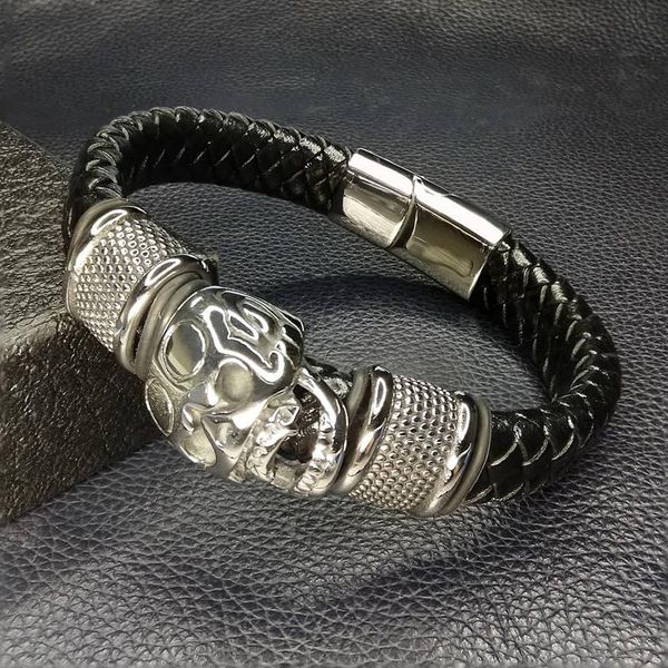 charm bracelets punk style men's jewelry braid leather bracelet stainless steel magnet clasp cuff wristband sp0069, Golden;silver
charm bracelets punk style men's jewelry braid leather bracelet stainless steel magnet clasp cuff wristband sp0069, Golden;silver