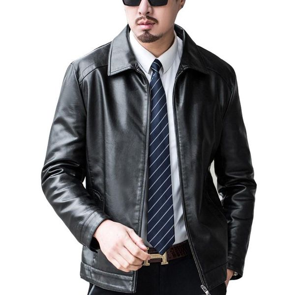 men's jackets zuolunouba 2021 autumn and winter men zipper coat lapel thickened plus velvet all-match warm business casual man leather, Black;brown
men's jackets zuolunouba 2021 autumn and winter men zipper coat lapel thickened plus velvet all-match warm business casual man leather, Black;brown