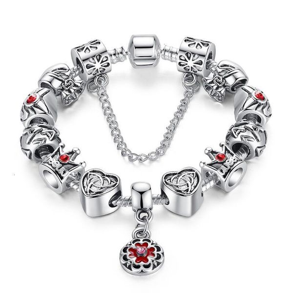new vintage heart crown bead charm bracelet silver for women original safety chain jewelry ing, Black
new vintage heart crown bead charm bracelet silver for women original safety chain jewelry ing, Black