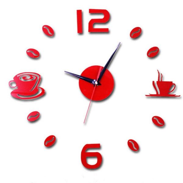 wall clocks removable diy acrylic 3d mirror sticker decorative clock august11