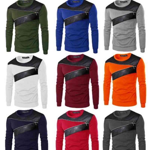 men's sweater new daily casual patchwork fashion zipper autumn winter spliced pullover men streetwear sportswear, White;black
men's sweater new daily casual patchwork fashion zipper autumn winter spliced pullover men streetwear sportswear, White;black