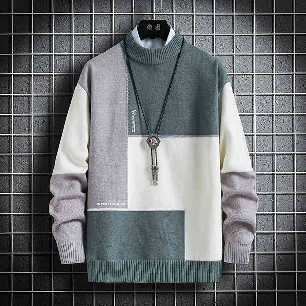 men's sweaters onnestun sweater men winter stitching design long sleeve knitted pullover casual man tl34, White;black
men's sweaters onnestun sweater men winter stitching design long sleeve knitted pullover casual man tl34, White;black