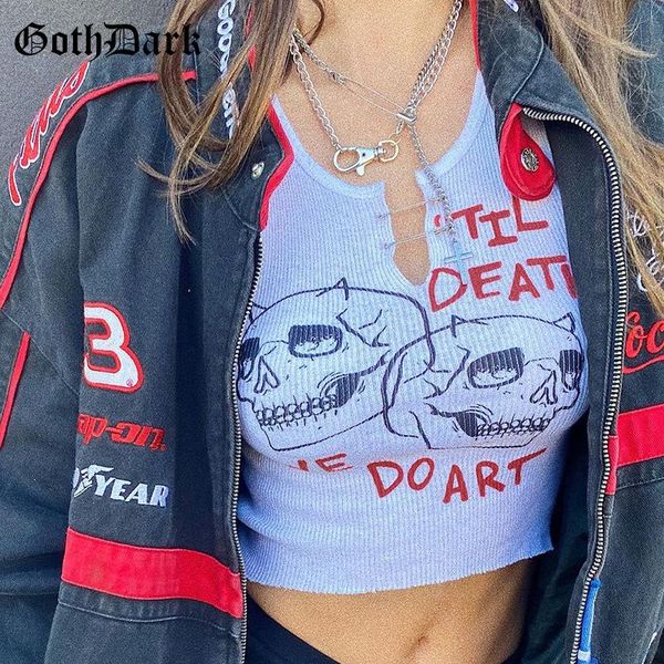 goth dark gothic aesthetic punk grunge tank mall goth harajuku white women cropped knitted skull graphic print slim emo top
goth dark gothic aesthetic punk grunge tank mall goth harajuku white women cropped knitted skull graphic print slim emo top