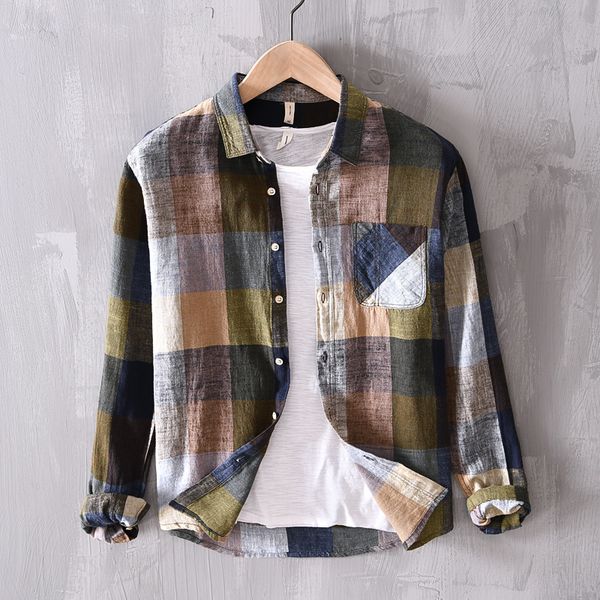 2021 new designer brand plaid shirt spring cotton for long-sleeved mixed color men shirts linen breathable clothes 079r, White;black
2021 new designer brand plaid shirt spring cotton for long-sleeved mixed color men shirts linen breathable clothes 079r, White;black