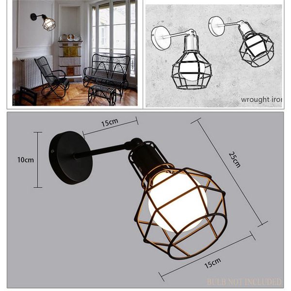 wall lamp vintage industrial american loft light sconce for bedside corridor restaurant home decor lampshade cage guard
wall lamp vintage industrial american loft light sconce for bedside corridor restaurant home decor lampshade cage guard