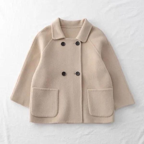 jackets 3-14 years kids double breasted woolen jacket for girls and boys turn down collar long sleeve children's outwear coat 121, Blue;gray
jackets 3-14 years kids double breasted woolen jacket for girls and boys turn down collar long sleeve children's outwear coat 121, Blue;gray