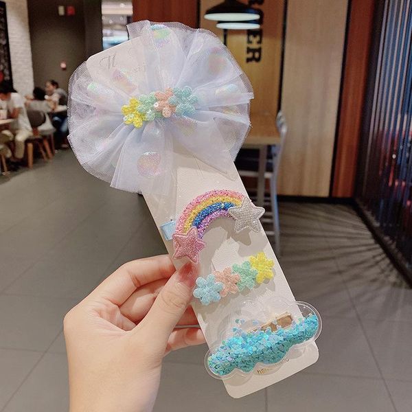 4pcs girls cute hair pin set bow rainbow hairpins sweet hair ornament clips children fashion accessories girl kid headwear, Slivery;white
4pcs girls cute hair pin set bow rainbow hairpins sweet hair ornament clips children fashion accessories girl kid headwear, Slivery;white