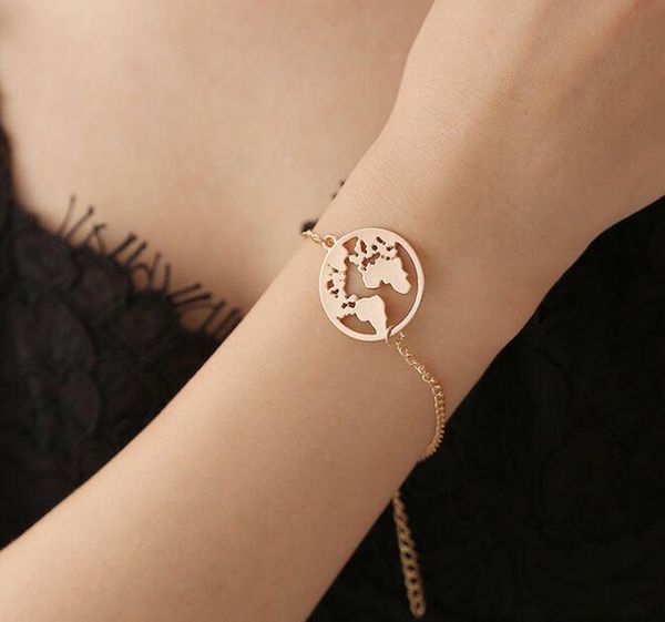 charm bracelets chain link bangles jewelry globe bracelet travel jewellery gift earth, Golden;silver 
charm bracelets chain link bangles jewelry globe bracelet travel jewellery gift earth, Golden;silver