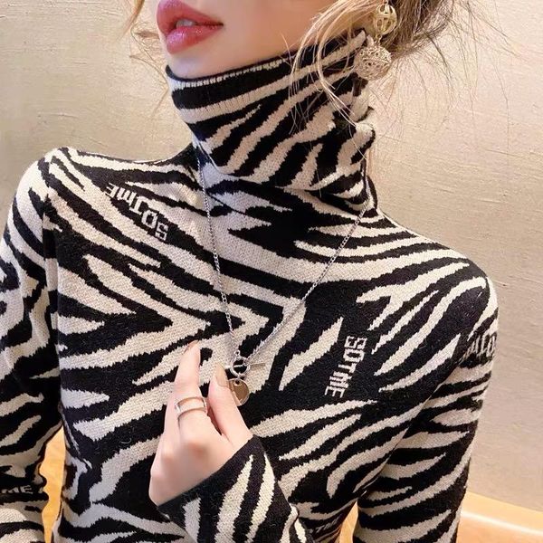 women's sweaters turtleneck sweater pile collar bottoming shirt inner wear leopard-print slim-fit slimming elegant knitted fashion, White;black
women's sweaters turtleneck sweater pile collar bottoming shirt inner wear leopard-print slim-fit slimming elegant knitted fashion, White;black