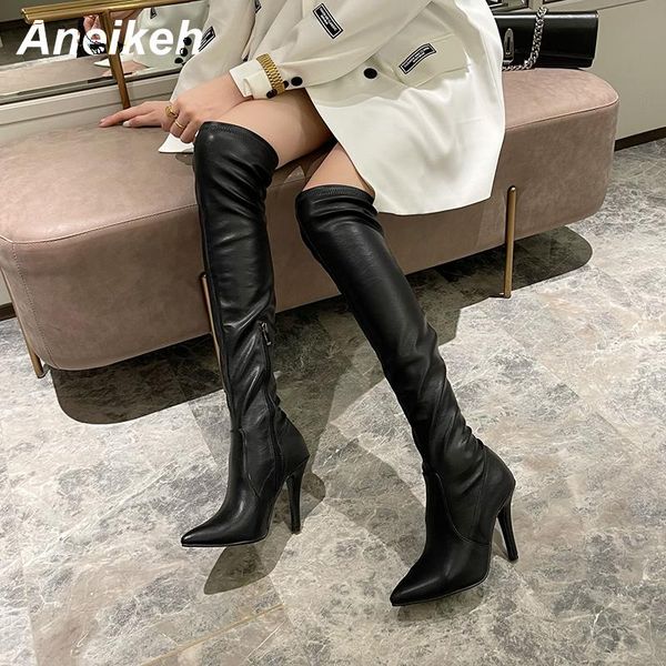 boots aneikeh fashion soft leather sewing 10.5cm thin heels stretch 2021 concise over-the-knee pointed toe shoes size 35-41, Black
boots aneikeh fashion soft leather sewing 10.5cm thin heels stretch 2021 concise over-the-knee pointed toe shoes size 35-41, Black