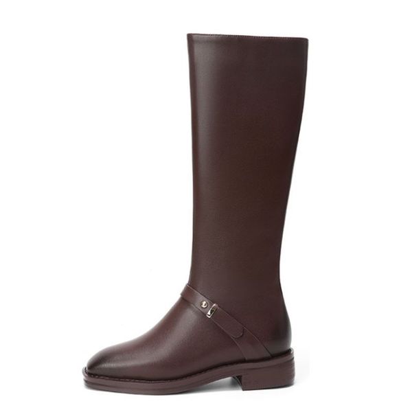 real leather women knee boots flats square toe zipper shoes buckle warm boots fashion women party footwear size 35-43, Black
real leather women knee boots flats square toe zipper shoes buckle warm boots fashion women party footwear size 35-43, Black