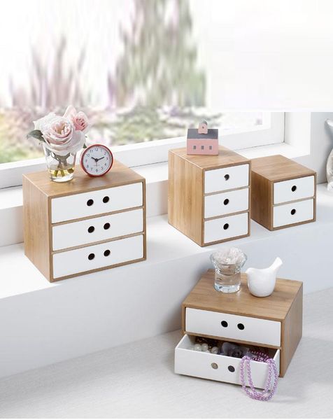 storage drawers handmade desk bamboo organization