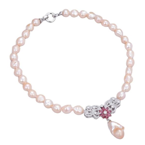 pendant necklaces jk natual keshi pearl pink baroque cz red flower necklace for women, Silver
pendant necklaces jk natual keshi pearl pink baroque cz red flower necklace for women, Silver