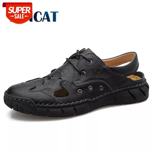 classic men's sandals summer soft sandals comfortable men shoes genuine leather big size soft outdoor men roman #y00c, Black
classic men's sandals summer soft sandals comfortable men shoes genuine leather big size soft outdoor men roman #y00c, Black
