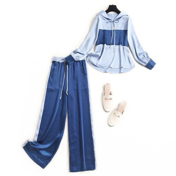women's two piece pants women casual set spring 2021 color block hoodies sweatshirt satin + wide leg suit active outfits, White
women's two piece pants women casual set spring 2021 color block hoodies sweatshirt satin + wide leg suit active outfits, White