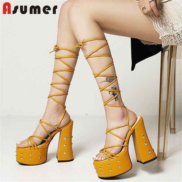 asumer 2021 high heels platform shoes women sandals cross tied rivet party nightclub shoes ladies gladiator sandals, Black
asumer 2021 high heels platform shoes women sandals cross tied rivet party nightclub shoes ladies gladiator sandals, Black