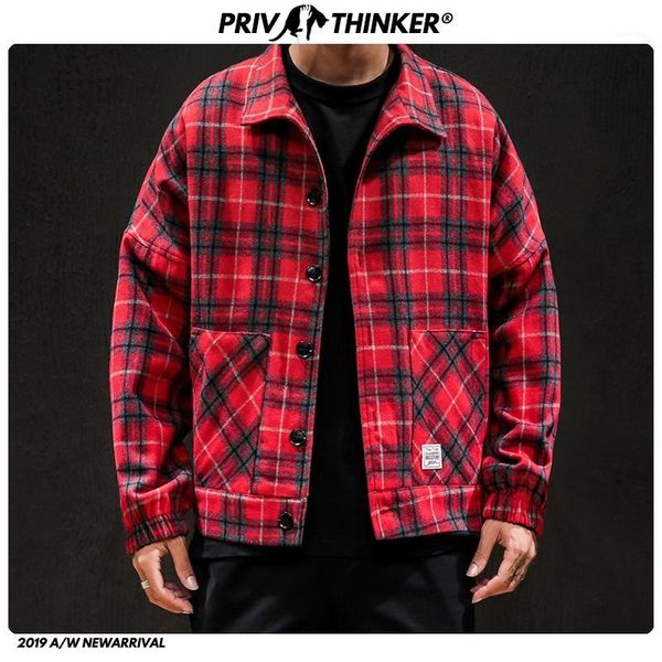 privethinker autumn men's yellow black plaid jackets 2019 winter woolen outwear japanese streetwear man casual slim coats1, Black;brown
privethinker autumn men's yellow black plaid jackets 2019 winter woolen outwear japanese streetwear man casual slim coats1, Black;brown
