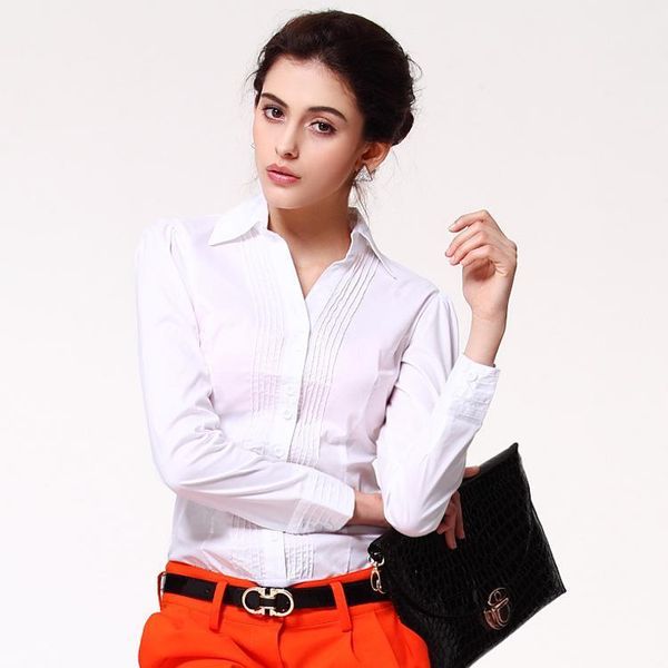 autumn business wear korean-style pleated slim-fit long-sleeved one-piece blouse solid color, White
autumn business wear korean-style pleated slim-fit long-sleeved one-piece blouse solid color, White