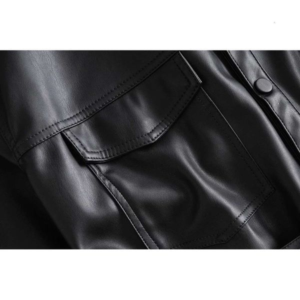 designerleather black imitation belt loose single breasted shirt horn long sleeve street trendy girl
designerleather black imitation belt loose single breasted shirt horn long sleeve street trendy girl