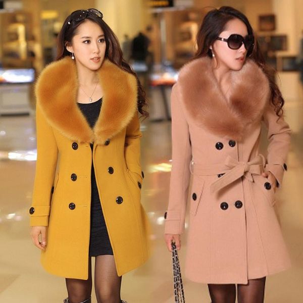 women's wool & blends autumn winter women coats plus size solid slim vestido fashion double breasted woolen coat for large outerwear, Black
women's wool & blends autumn winter women coats plus size solid slim vestido fashion double breasted woolen coat for large outerwear, Black
