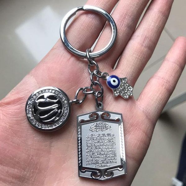 keychains ayatul kursi islam muslim turkish evil eye hamsa hand of fatima stainless steel key chains ring, Silver
keychains ayatul kursi islam muslim turkish evil eye hamsa hand of fatima stainless steel key chains ring, Silver
