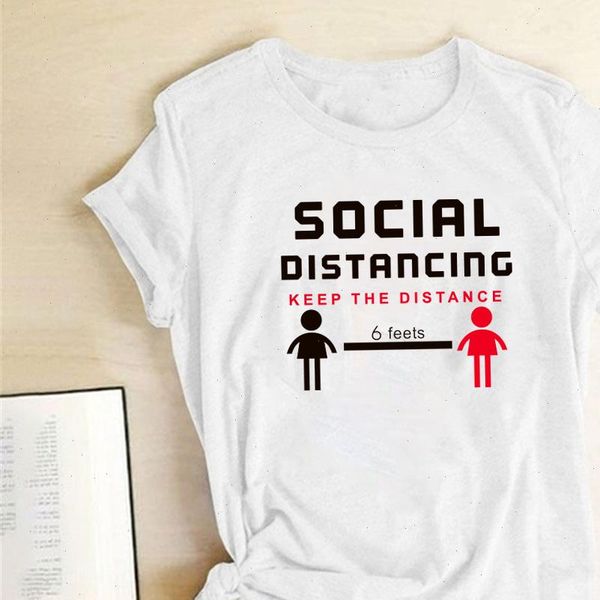 social distancing keep the distance 6 feets printed t shirts women shirts summer t shirt for graphic camisetas de mujer, White
social distancing keep the distance 6 feets printed t shirts women shirts summer t shirt for graphic camisetas de mujer, White
