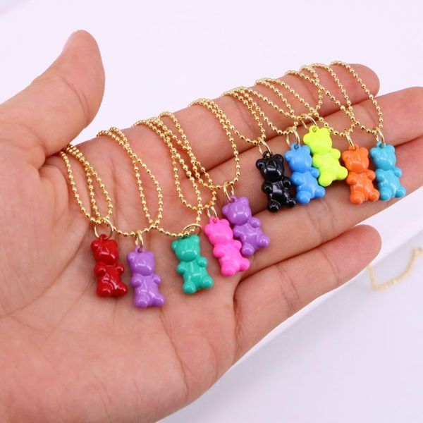 pendant necklaces 5pcs, colorful bear for women neon enamel animal pendants beads chain necklace collares mujer jewelry in 2 size, Silver
pendant necklaces 5pcs, colorful bear for women neon enamel animal pendants beads chain necklace collares mujer jewelry in 2 size, Silver