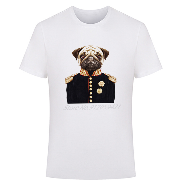 men's t-shirts funny portrait of pug dog in military uniform mens t-shirt t shirt harajuku streetwear men clothing, White;black
men's t-shirts funny portrait of pug dog in military uniform mens t-shirt t shirt harajuku streetwear men clothing, White;black