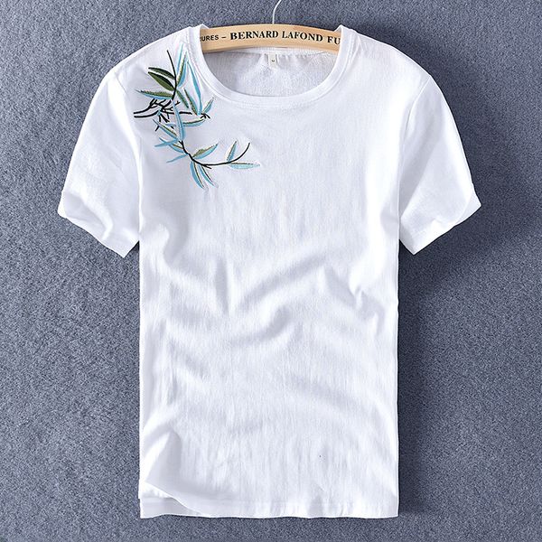 2021 new summer linen short-sleeved t-shirt chinese style bamboo leaf embroidery flax t shirt men brand fashion tshirt mens f0yl, White;black
2021 new summer linen short-sleeved t-shirt chinese style bamboo leaf embroidery flax t shirt men brand fashion tshirt mens f0yl, White;black