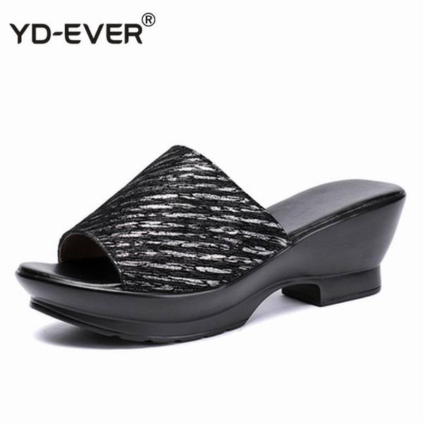 slippers women slipper's ladies summer genuine leather shoes wedges heels fashion platform, Black
slippers women slipper's ladies summer genuine leather shoes wedges heels fashion platform, Black