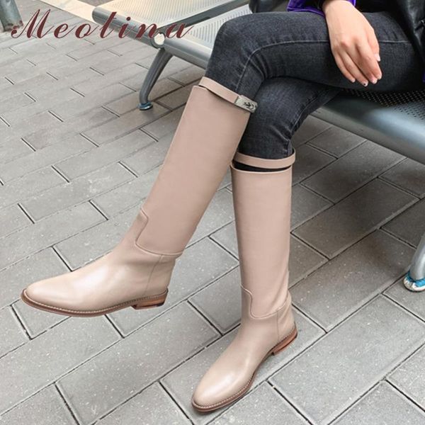 boots meotina women shoes knee high genuine leather thick low heel riding buckle ladies autumn winter brown balck 40, Black
boots meotina women shoes knee high genuine leather thick low heel riding buckle ladies autumn winter brown balck 40, Black