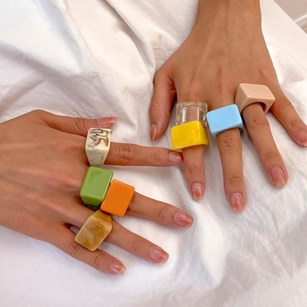 cluster rings shixin stackable resin rainbow ring for women trendy summer knuckle ladies korean fashion finger jewelry 2021 gift, Golden;silver
cluster rings shixin stackable resin rainbow ring for women trendy summer knuckle ladies korean fashion finger jewelry 2021 gift, Golden;silver