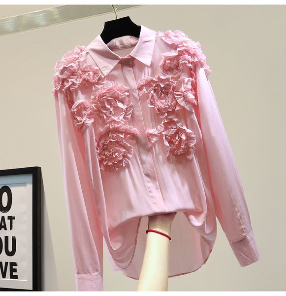 very fashionable blouses 2021 korean style summer loose color solid female shirt three-dimensional flower long sleeve blouse 3h29, Black
very fashionable blouses 2021 korean style summer loose color solid female shirt three-dimensional flower long sleeve blouse 3h29, Black