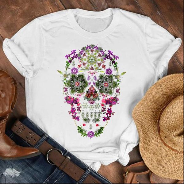women lady floral face horror casual printing 90s fashion shirt clothes womens female print t tshirt tee graphic t shirt, White
women lady floral face horror casual printing 90s fashion shirt clothes womens female print t tshirt tee graphic t shirt, White