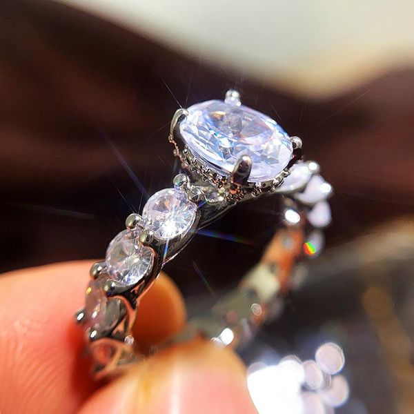 wedding rings classic silver plated women ring round cut white zircon crystal bridal promise women's fashion jewelry gifts, Slivery;golden
wedding rings classic silver plated women ring round cut white zircon crystal bridal promise women's fashion jewelry gifts, Slivery;golden