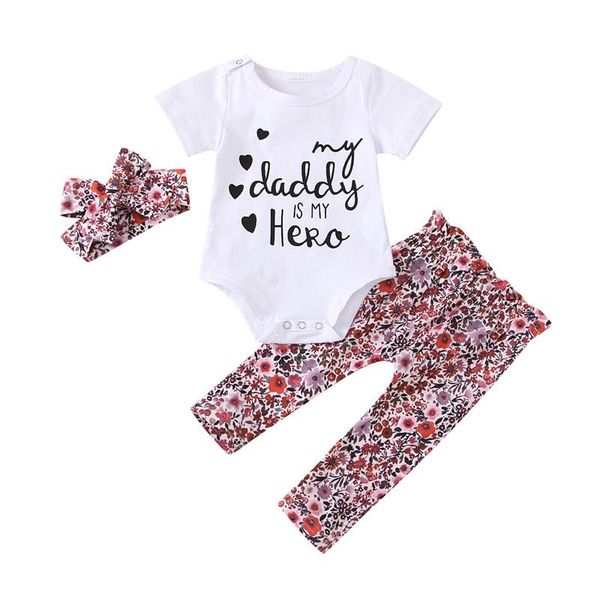 0-18m newborn girls 3 pcs outfits suits, short sleeve letter printed romper + floral printed long pant + headband sets, White
0-18m newborn girls 3 pcs outfits suits, short sleeve letter printed romper + floral printed long pant + headband sets, White