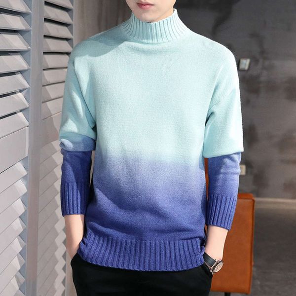 2020 new men's pullover half high collar gradual change sweater thickened warm long sleeve base coat, White;black
2020 new men's pullover half high collar gradual change sweater thickened warm long sleeve base coat, White;black