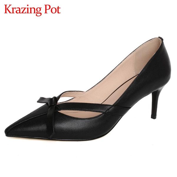 dress shoes krazing pot natural leather pointed toe stiletto high heels brand butterfly-knot office lady daily wear women pumps l94, Black
dress shoes krazing pot natural leather pointed toe stiletto high heels brand butterfly-knot office lady daily wear women pumps l94, Black