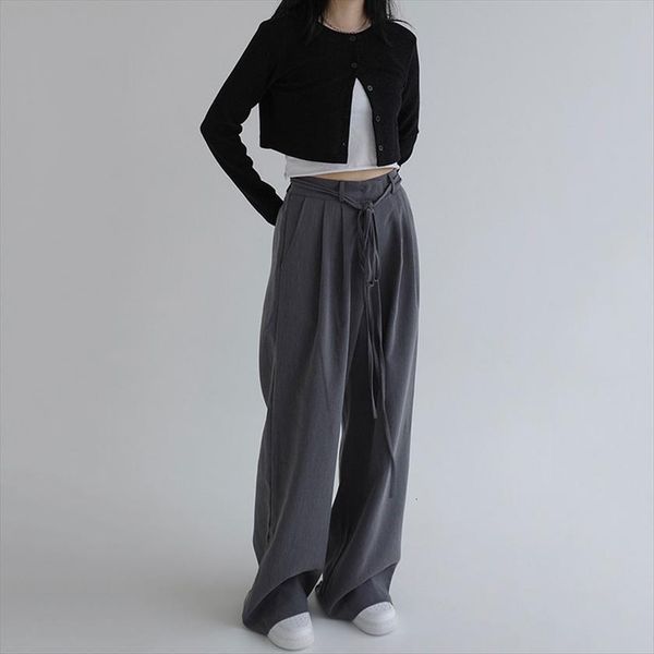 high waist wide leg long women pant suit fashion drawstring loose ladies trousers streetwear casual pantalones, Black;white
high waist wide leg long women pant suit fashion drawstring loose ladies trousers streetwear casual pantalones, Black;white