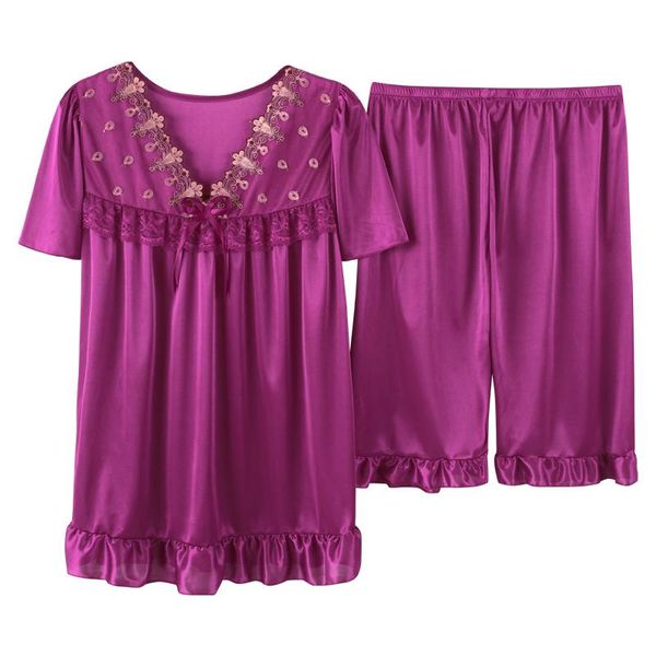 2021 women summer plus size silk nightgown female large size short sleeve lace sleepwear homewear leisure dress -5xl v-neck, Black;red
2021 women summer plus size silk nightgown female large size short sleeve lace sleepwear homewear leisure dress -5xl v-neck, Black;red