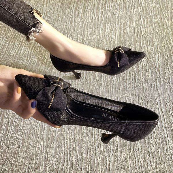 luxury dress shoes mh breathable high spring and summer 2021 versatile bow pointed single sho women's thin heels, Black
luxury dress shoes mh breathable high spring and summer 2021 versatile bow pointed single sho women's thin heels, Black
