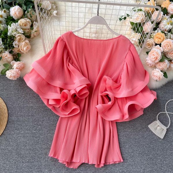 women's blouses & shirts 2021 shirt ins design sense butterfly sleeve loose pleated female summer solid tide blouse women, White
women's blouses & shirts 2021 shirt ins design sense butterfly sleeve loose pleated female summer solid tide blouse women, White
