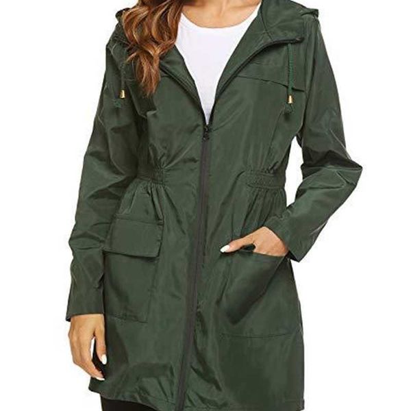 women's raincoats 2021 multicolor drawstring hooded waist length jaet windbreaker long raincoat, Black
women's raincoats 2021 multicolor drawstring hooded waist length jaet windbreaker long raincoat, Black