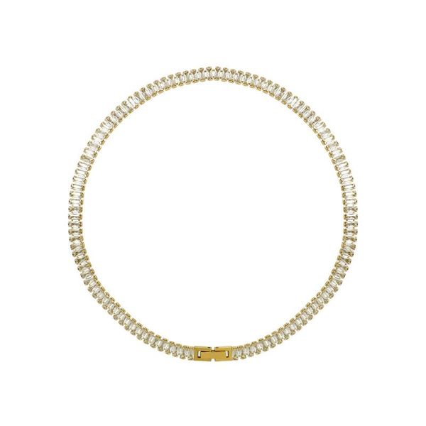chains luxury cubic zircon choker women necklace stainless steel gold plated punk for fashion wedding jewelry gift, Silver
chains luxury cubic zircon choker women necklace stainless steel gold plated punk for fashion wedding jewelry gift, Silver