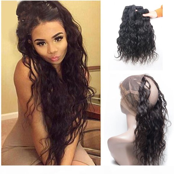 360 lace frontal with bundles wet and wavy brazilian virgin hair with lace frontal brazilian human hair weave bundles with 360 lace frontal, Black;brown
360 lace frontal with bundles wet and wavy brazilian virgin hair with lace frontal brazilian human hair weave bundles with 360 lace frontal, Black;brown