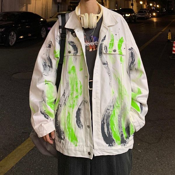 men's jackets cotton graffiti denim jacket men fashion casual printed mens streetwear loose hip-hop bomber outwear, Black;brown
men's jackets cotton graffiti denim jacket men fashion casual printed mens streetwear loose hip-hop bomber outwear, Black;brown
