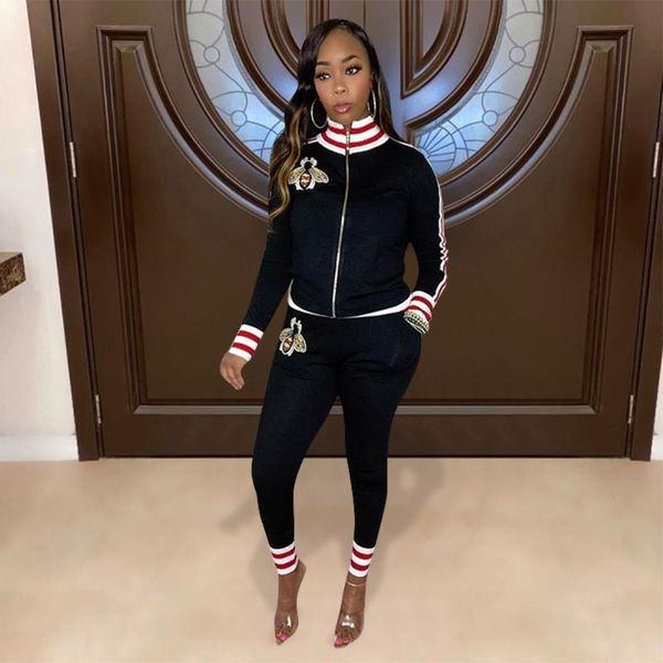 women's tracksuits 2021 spring fashion street casual style sets long sleeve zipper elastic pants striped two piece, Gray
women's tracksuits 2021 spring fashion street casual style sets long sleeve zipper elastic pants striped two piece, Gray