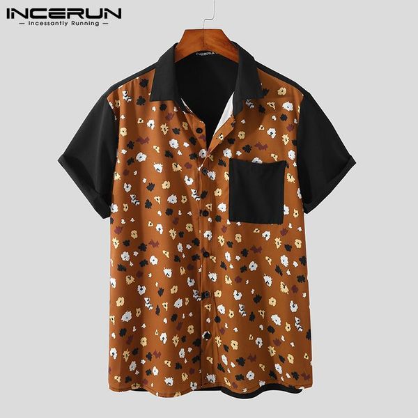men's casual shirts incerun men hawaiian shirt patchwork printed lapel short sleeve clothing streetwear 2021 summer leisure camisas s-3, White;black
men's casual shirts incerun men hawaiian shirt patchwork printed lapel short sleeve clothing streetwear 2021 summer leisure camisas s-3, White;black
