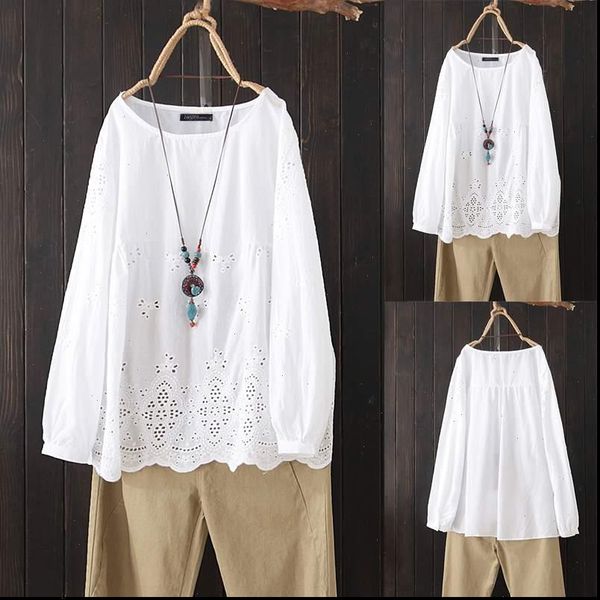 blusas zanzea 2021 vintage embroidery shirt women casual long sleeve blouse plus size cotton solid long sleeve chemise 5xl, White
blusas zanzea 2021 vintage embroidery shirt women casual long sleeve blouse plus size cotton solid long sleeve chemise 5xl, White