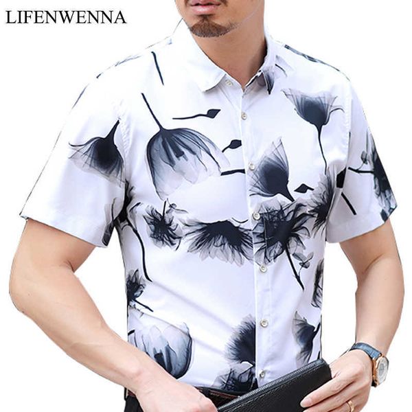 summer men's shirt fashion flower print slim fit short sleeve shirt mens hawaii plus size mens casual shirts -7xl 210528, White;black
summer men's shirt fashion flower print slim fit short sleeve shirt mens hawaii plus size mens casual shirts -7xl 210528, White;black